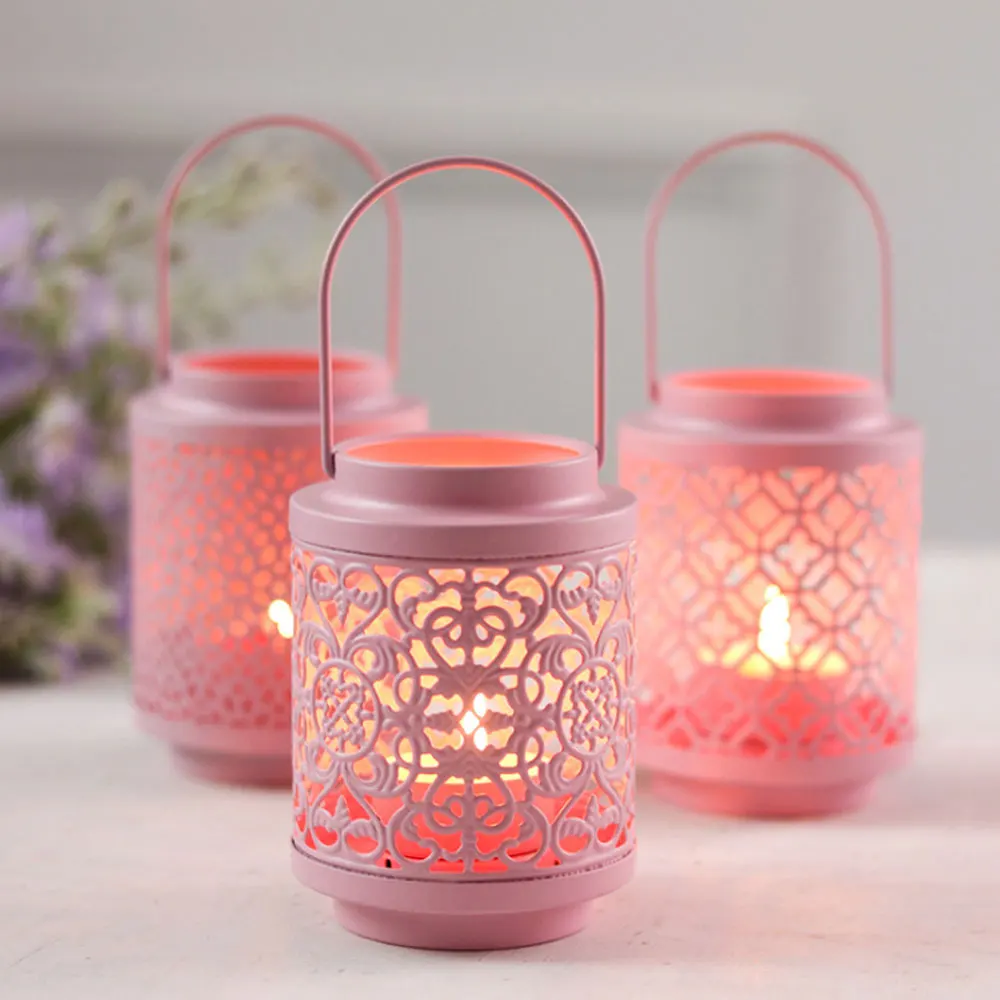 Hollow Iron Lantern Home Decor Candle Holders Wedding Decoration Accessories Candlesticks For Candelabro Centerpiece