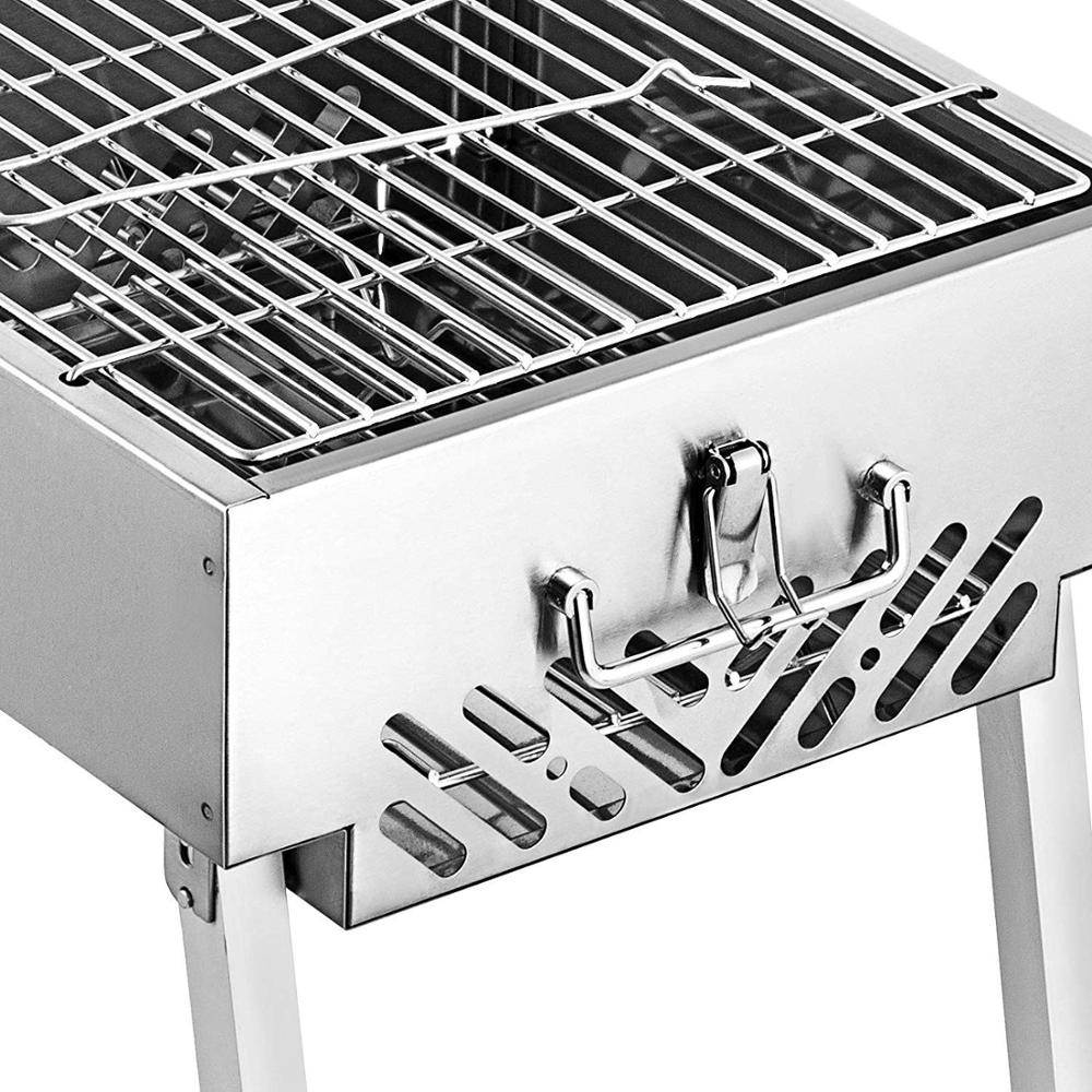 Folded Portable Charcoal BBQ Grill 24x12 inches Outdoor Barbecue Kebab Grill Folding Grill Portable Grill Perfect for Camping