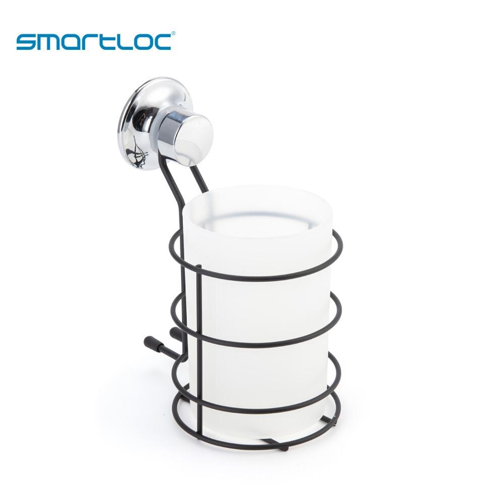 Smartloc Vacuum Suction Iron Wall Mounted Tumbler Holder Bathroom Accessories Organizer Bath Shower Storage Container: HIC-0306-1SE BLACK