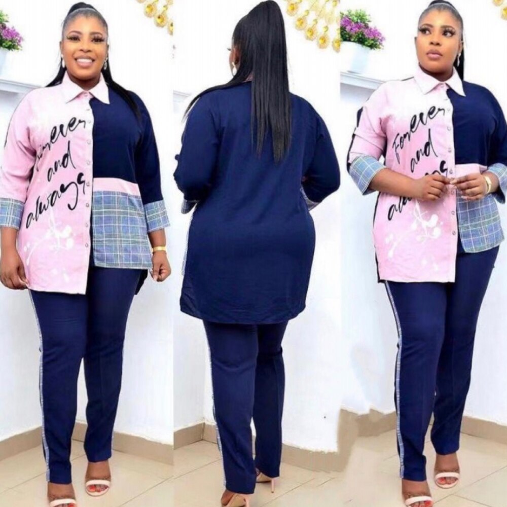 2 duas peças conjunto de roupas femininas africano verão moda áfrica terno topo e calças super elástico plus size ternos africanos para senhora