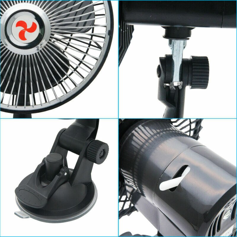 12V/24V 6" Powerful Lorry Truck VAN Fan with Speed Control All-Round VAN Cooling