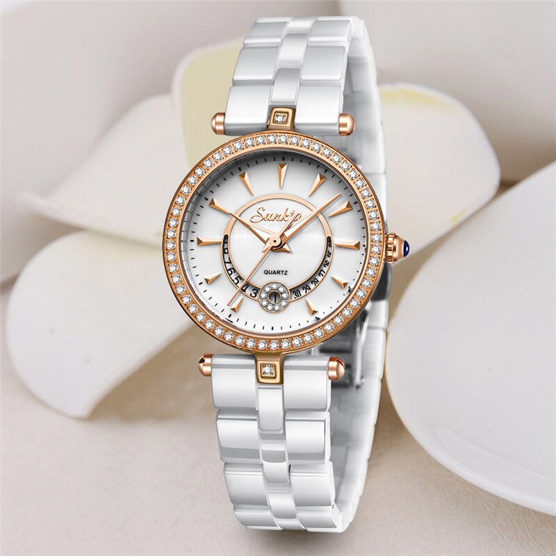 Sunkta quartz kvinder ure keramik ure kvinder top luksus mærke dame boutique armbånd ur kvinde ur reloj de dama