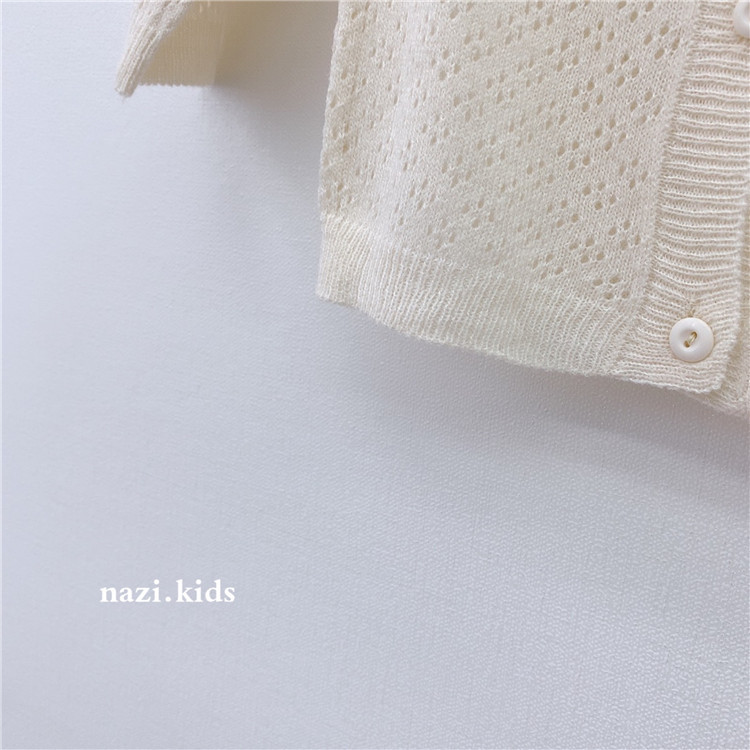 été Cardigan bébé garçons et filles découpe respirant coton couleur unie soleil preuve chemise climatisation filles manteau
