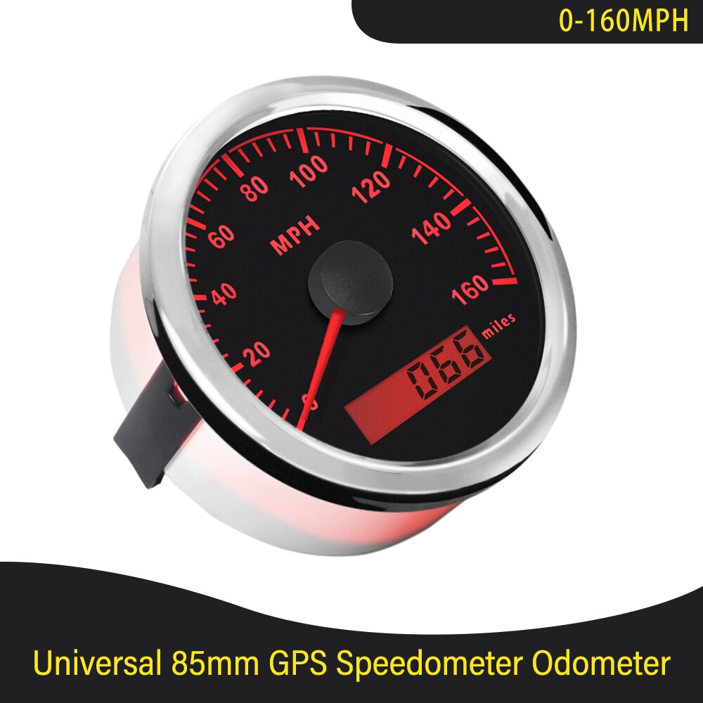 ELING 85mm GPS Speedometer Odometer 140MPH/160MPH/200MPH Speed Gauge Odometer ATV Motorcycle Marine Boat Buggy Car 12V/24V