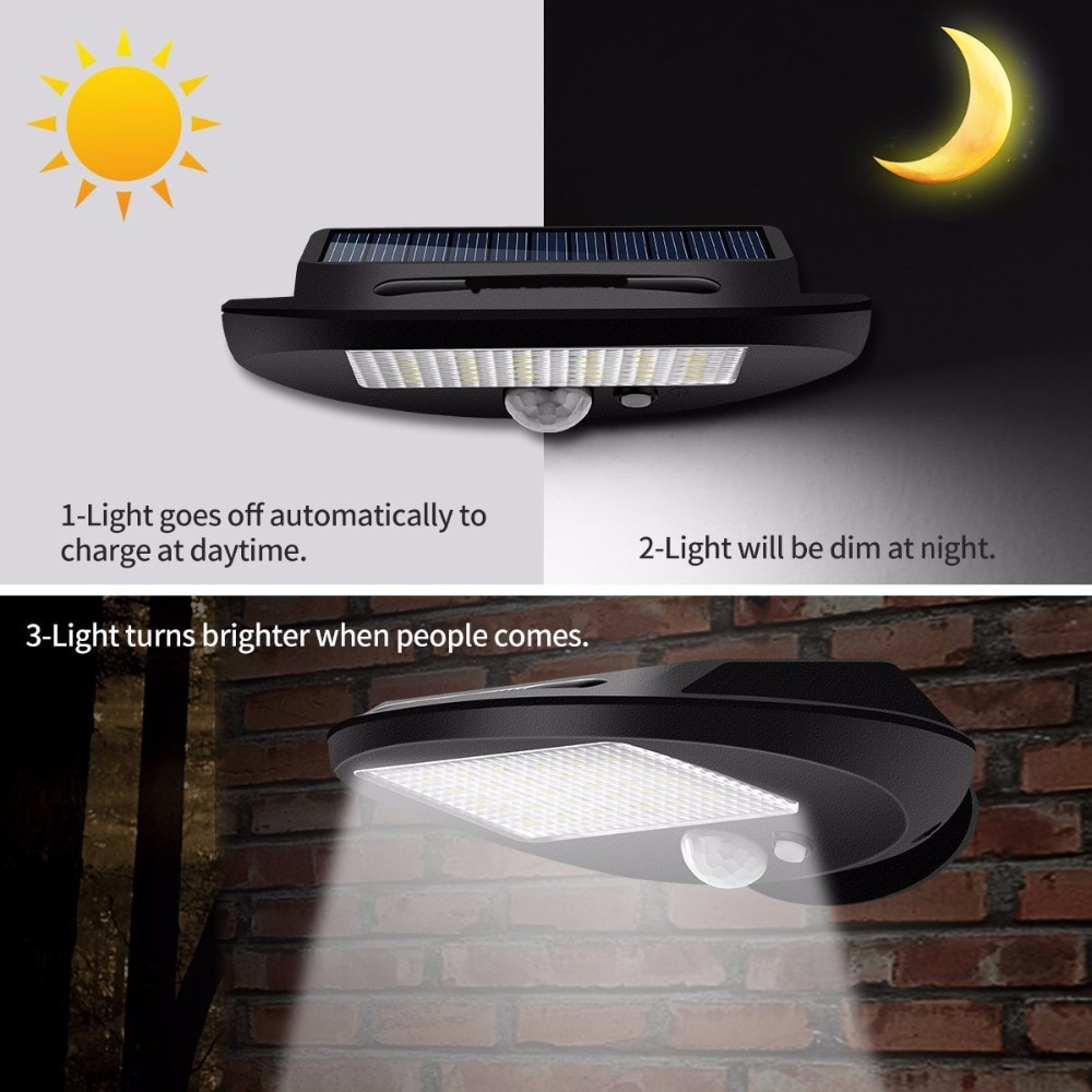 300lm IP65 waterproof LED Solar Light Outdoor Lighting PIR Motion Sensor Solar panel Powered Light For garden wall lamp