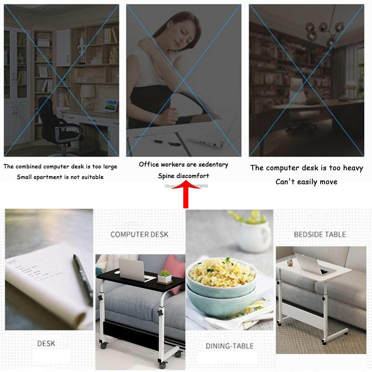 Adjustable Computer Desk Height Portable Laptop Desk Rotate Laptop Bed Table Lifted Standing Desk With Wheel Office Student Desk