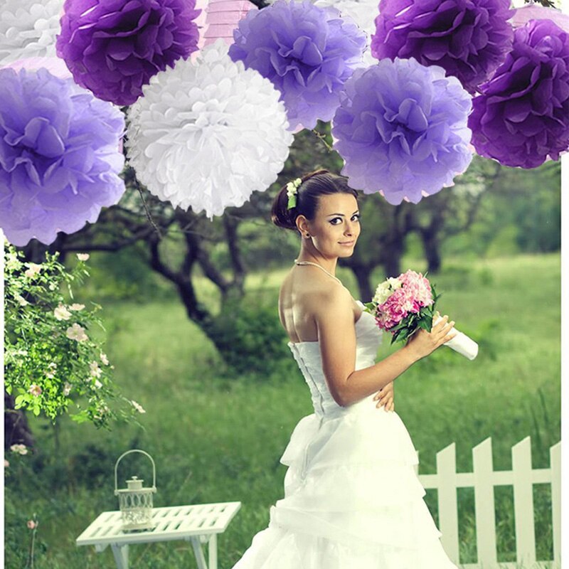 Brude til at være bryllupsfest dekorationer lavendel lilla latex ballon banner papir pom-poms blomster jubilæum forsyninger