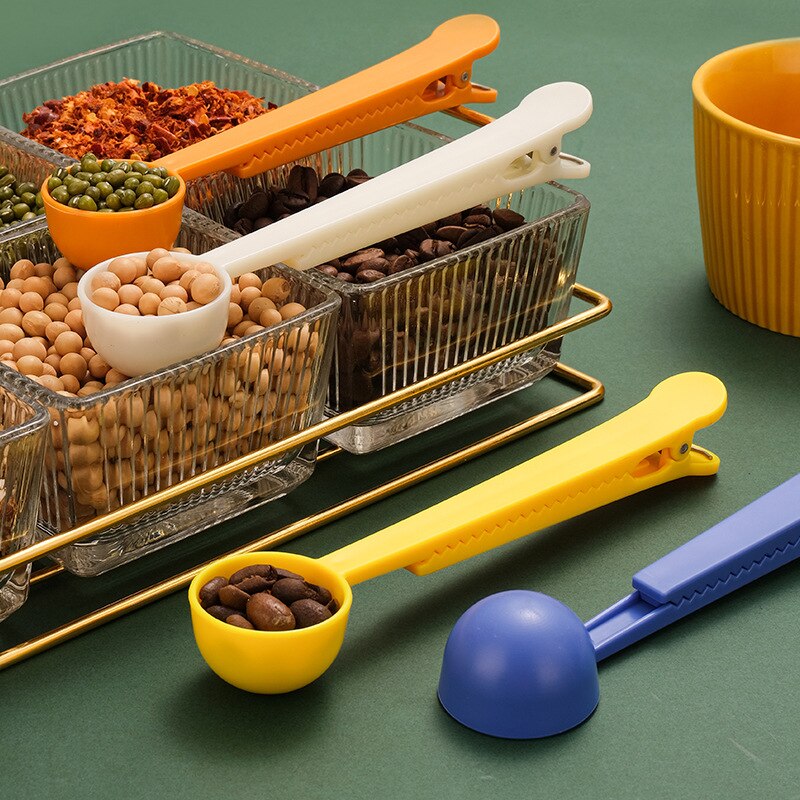 2 In 1 Plastic Koffielepel Keuken Thee Lepels Lange Steel Grond Meet Spoo