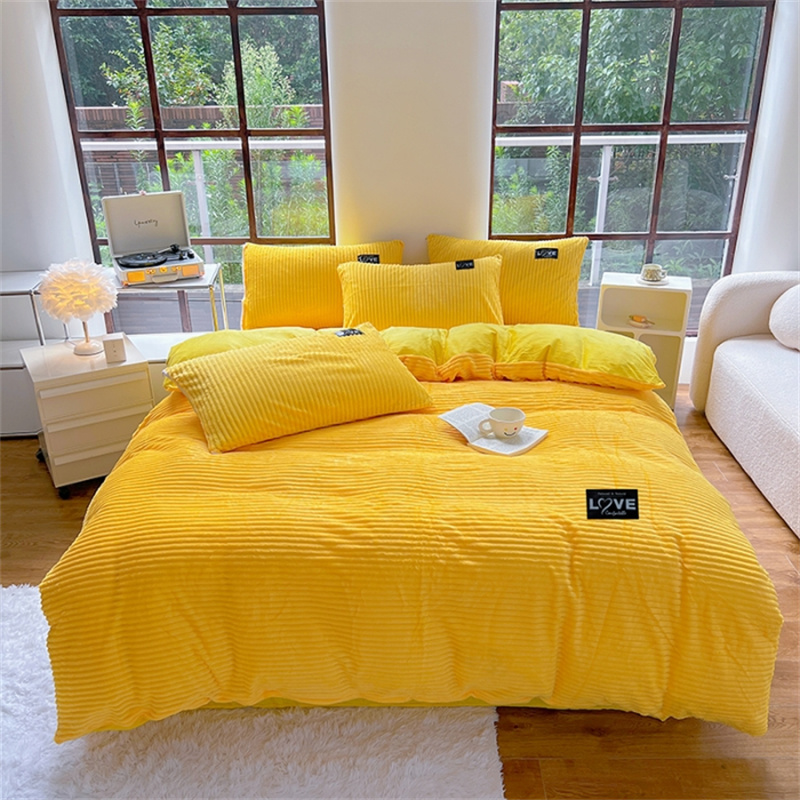 Funda nórdica de terciopelo grueso para invierno, juego de cama cálido de Color sólido, funda de edredón doble, funda de edredón doble Queen King de 220x240cm