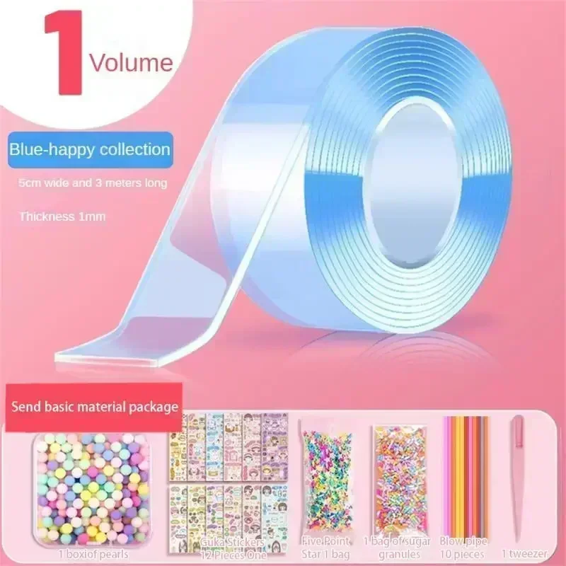 Huisdier Nano Tape Dubbelzijdig Tape Kneden Muziek Bellen Blazen Stress Reliëf Speelgoed Zelfklevende Kit Hardware Huisdecoratie: Bruin