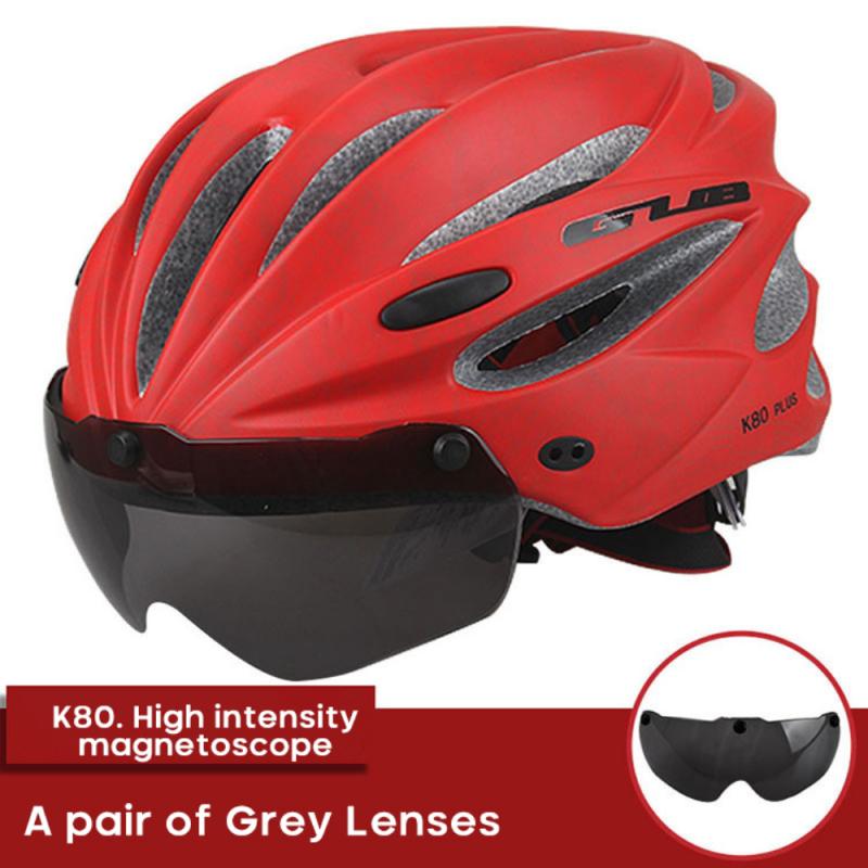 Casco de ciclismo magnético GUB K80 PLUS, Goggles17, agujeros moldeados integralmente, 58-62cm, Casco de bicicleta de carretera aerodinámico para MTB,: 03