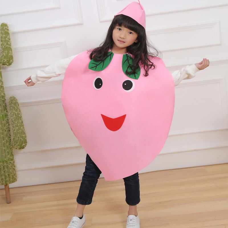 Kinder Kinder Kinder der Tag Cartoon Obst wassermelone/Erdbeere/apple Halloween Party Kostüme Cosplay Kleidung für Junge Mädchen: peach