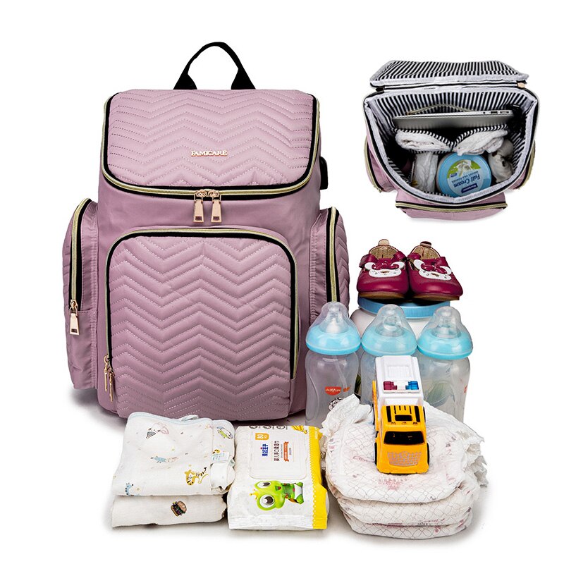 Baby Diaper Bag Backpack Stroller Bags Waterproof Women Maternity Quilted Embroidery Travel Nursing Nappy Handbag