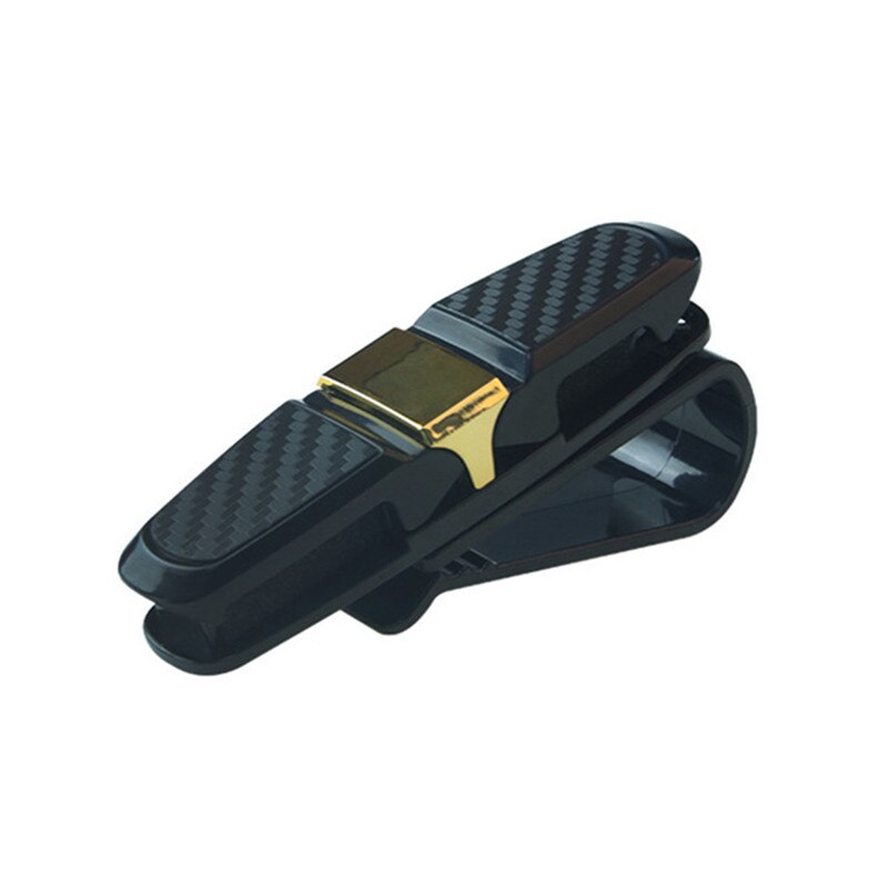 Portatil Auto sujetador Clip coche gafas Clip tarjeta pinza ABS coche VehiGlasses fundas negro coche parasol gafas de sol soporte: Gold