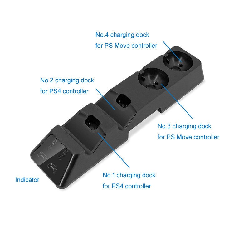 Chargeur Manette PS4, Chargeur PS4 avec Câble USB et Indicateur LED, Support Manette PS4 pour PS4/ PS4Pro/ Play Station4 /PS Slim - Informatique