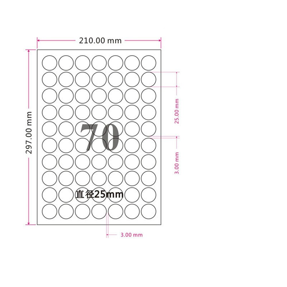 9 Sizes Matte White A4 Kraft Paper Self Adhesive Round Label Stickers Printable Paper Stickers for Goods Grocery Label: 2.5cm 2000pcs