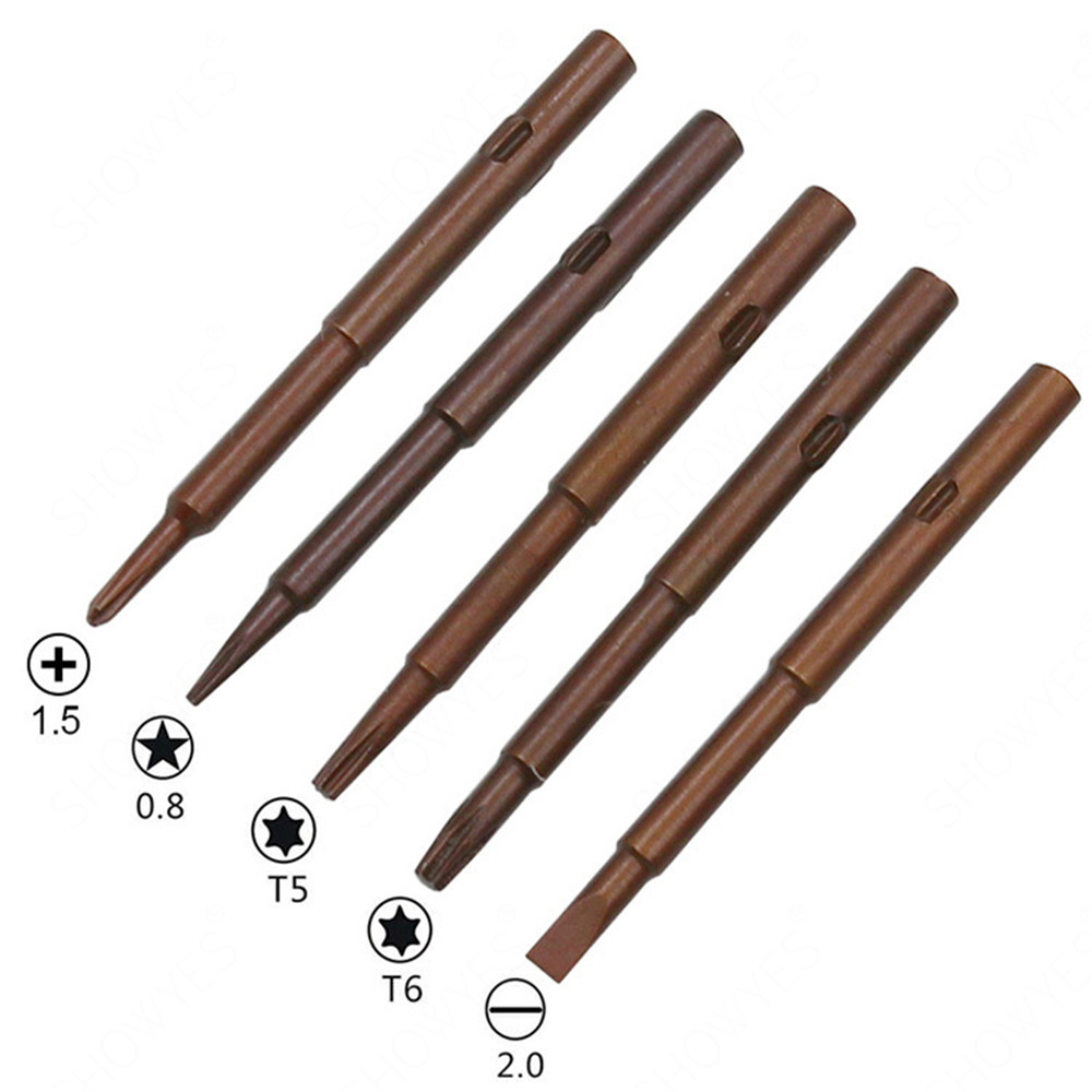Laptops 5 in 1 Screwdriver Mobile Phone Repair tool T5 T6 Cross plum Screws Driver Set disassembly pry bar Rocker cleaning brush