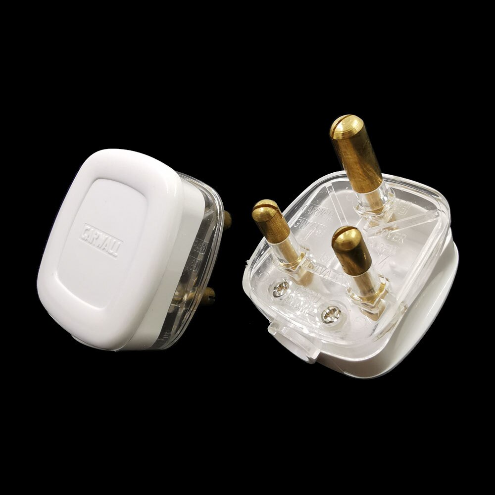 15A 250V South Africa Conversion Plug Large 3 Round-Pin AC Electrical Rewireable Male Plug Power Cord Cable Wire Connector