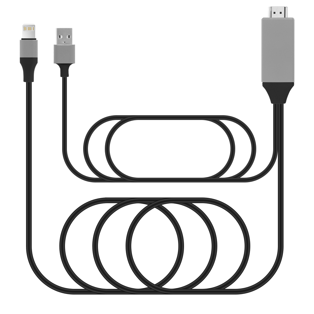 Kabel konwertera wideo 4K HD robić iPhone'a 14 13 12 11 zawodowiec Max iPad mini oświetlenie robić telewizora zgodnego z HDMI Projektor Cyfrowy adapter AV: czarny