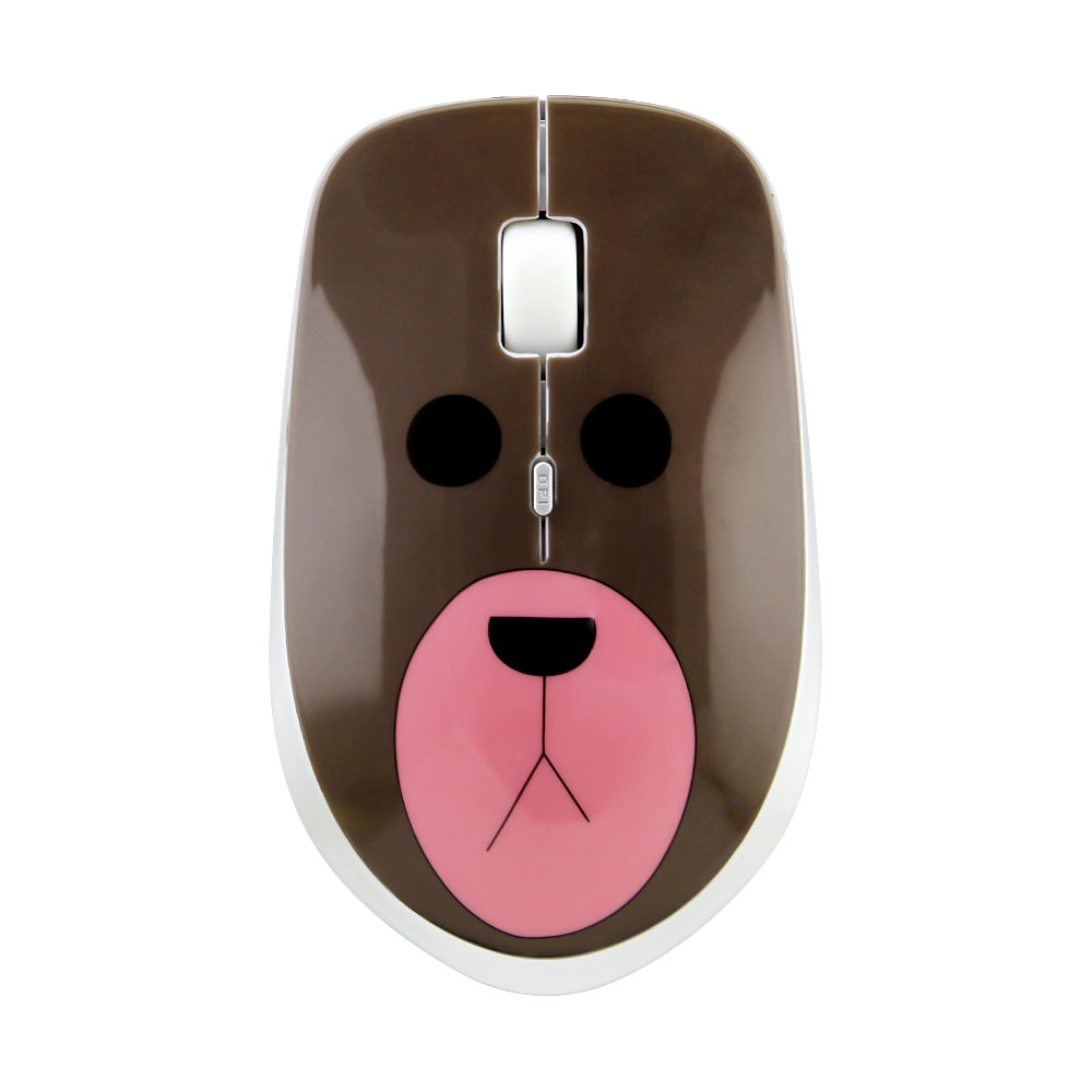 Mouse Wireless, Laptop USB 2.4G, Mouse silenziosi ottici per Computer PC, faccia sorridente simpatico cartone animato mause ultrasottile, simpatici regali pratici: Cartoon Mouse Bear