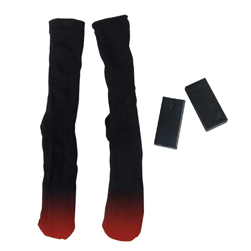 3V calcetín eléctrico de dos capas de algodón calcetines térmicos calentadores de invierno dedos de los pies de la parte posterior de la calefacción para adultos