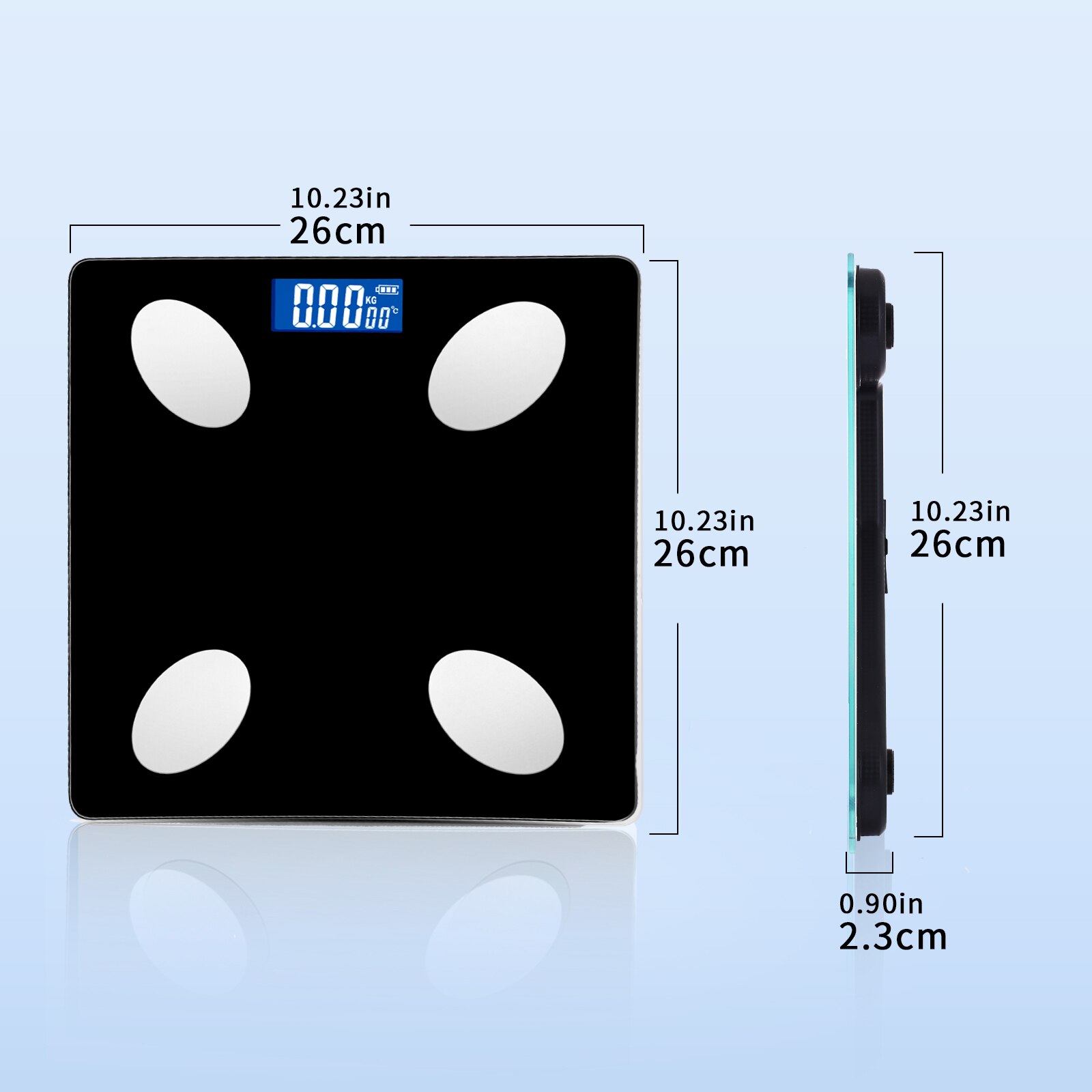 Schlecht Clever Skala Präzision Gewicht Skala Körper Fett Boden Skala BMI LED Anzeige Gewicht Kapazität 180KG praktisch Bluetooth: Schwarz