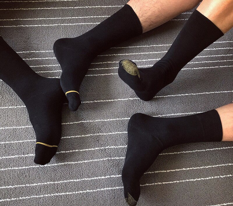 Heren formele sokken gouden teen gouden lijn heren zakelijke sokken in de tube heren sportkousen
