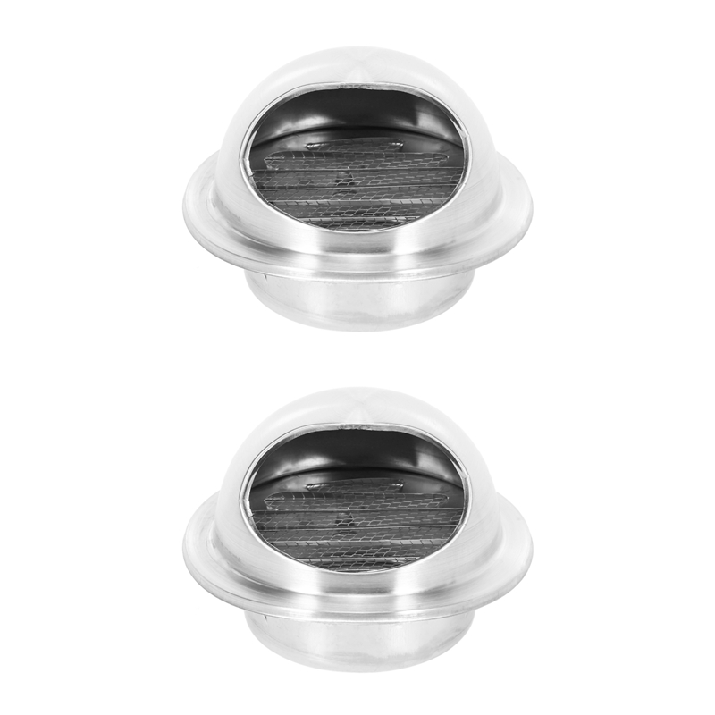 2X Stainless Steel Ventilation Wall Air Vent Exhaust Extractor Ducting 100mm