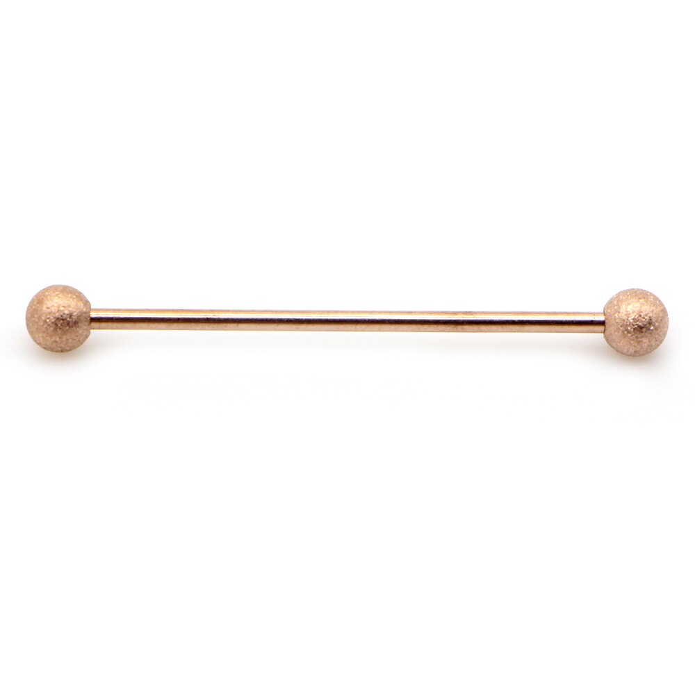 14G 1pc Stainless Steel Industrial Barbell Earrings Twisted Matte Rainbow Ear Cartilage Helix-Conch Piercing Jewelry: Style C-Rose Gold