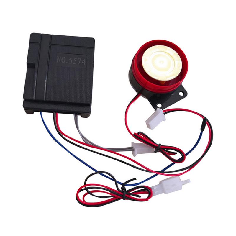 12V Universal Motorcycle Car Security Alarm System 125db Burglar Alarm Ultra Small Dual Remote Control Anti-theft Device