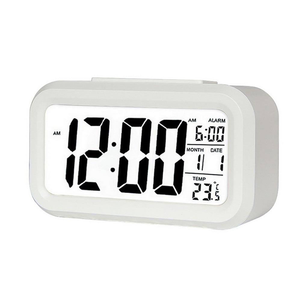 Digitale Wekker Lcd Display Met Kalender Voor Thuis Kantoor Klok Elektronische Kids Klok Led Desktop Digitale Klokken 20MAR20: WH