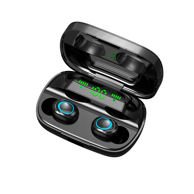 Écouteurs sans fil Bluetooth Brightside TWS 9D écouteurs de sport stéréo pour téléphone portable avec boîte de charge 3500mAh: S11 BLACK