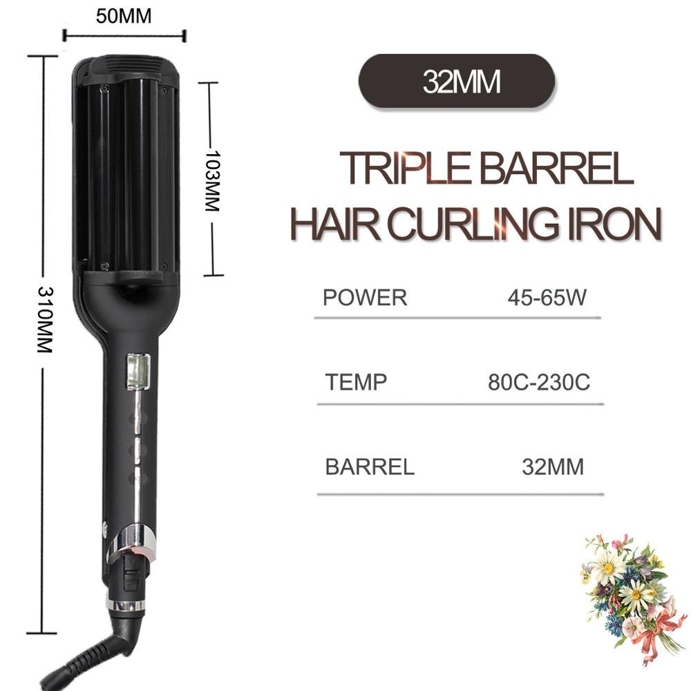 Hair Waver for Deep Waves Crimper Hair Iron Curling Barrel Fast Heating Ceramic Beach Waver Curler Hair Styling Tools