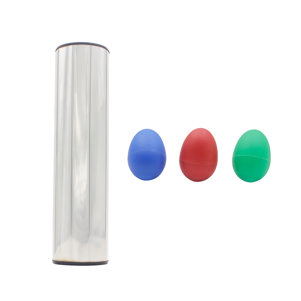 Kit de instrumento Musical de juguete, recipiente de huevos de Maracas + recipiente de Metal, incluye 3 uds. De huevos de Maracas, accesorios musicales orff