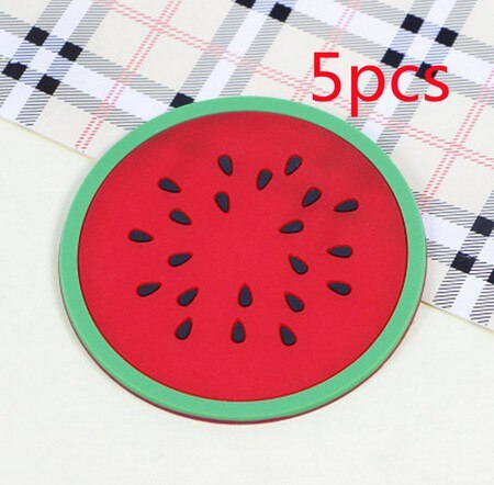 Fruit Shape Cup Coaster Silicone Slip Insulation Pad Cup Mat Drink Holder Mug Stand Home Table Decorations Kitchen Accessory