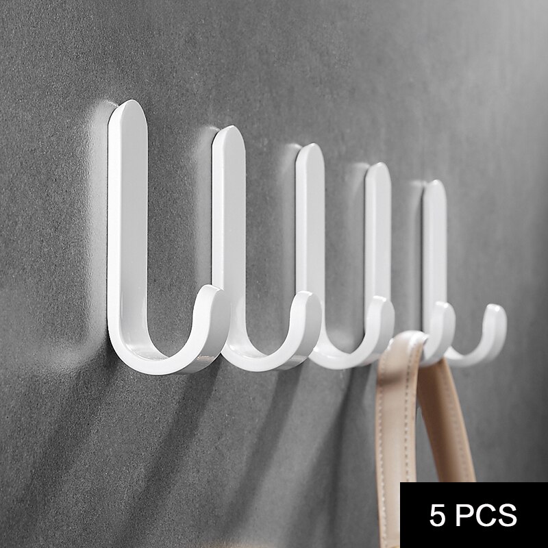 Bathroom Accessories Black Wall Hooks Sticker Adhesive Clothes Coat Hat Hanger aluminum Rustproof Towel Hook Decorative hook: SHK-0077