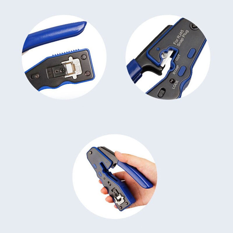 RJ45 Cable Crimper Ethernet Hole Connector Crimping Tool Multi-Function Network Tool Cable Clamp Wire Stripper Set