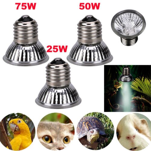 25/50/75w uva+uvb varmesender lampe pære lysvarmer til kjæledyr reptil ruger