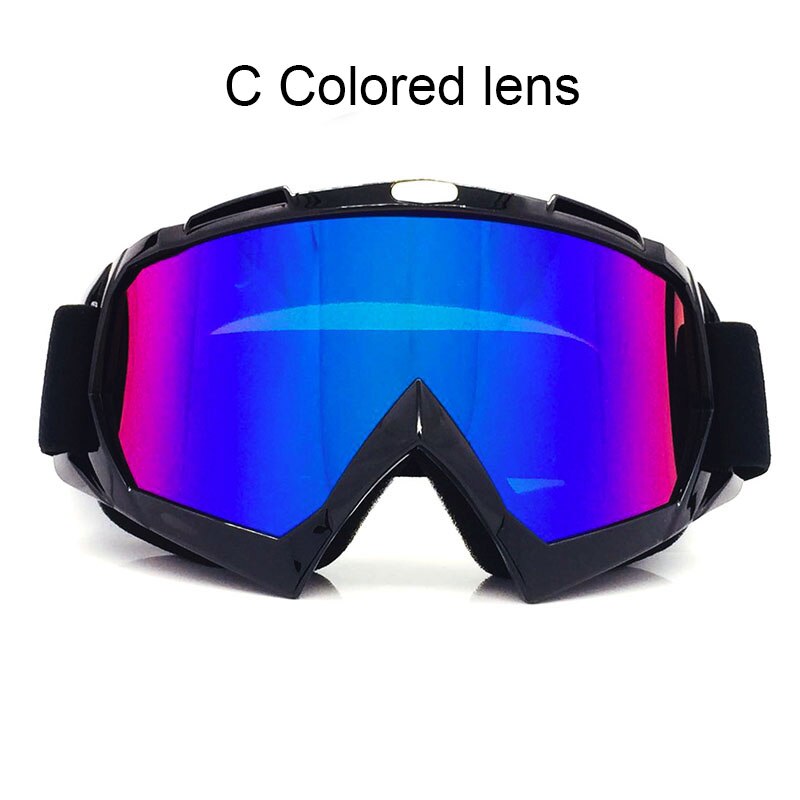 Nuoxintr Universele Motorcycle Goggles Bril MX Outdoor Sport Bril Motocross Dirt Bike Moto Goggles Man Vrouwen: C Colored lens