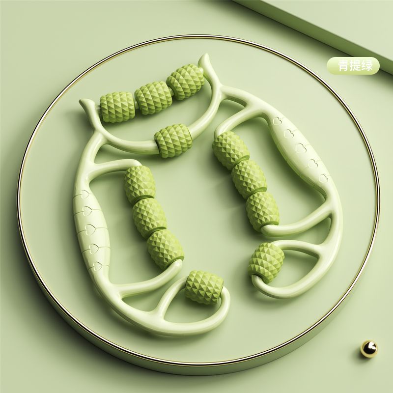 12 Rounds Of Circular Leg Slimming Muscle Stretching And Relaxation Massage Equipment, Leg Slimming Artifact, Circular Leg Clamp: green