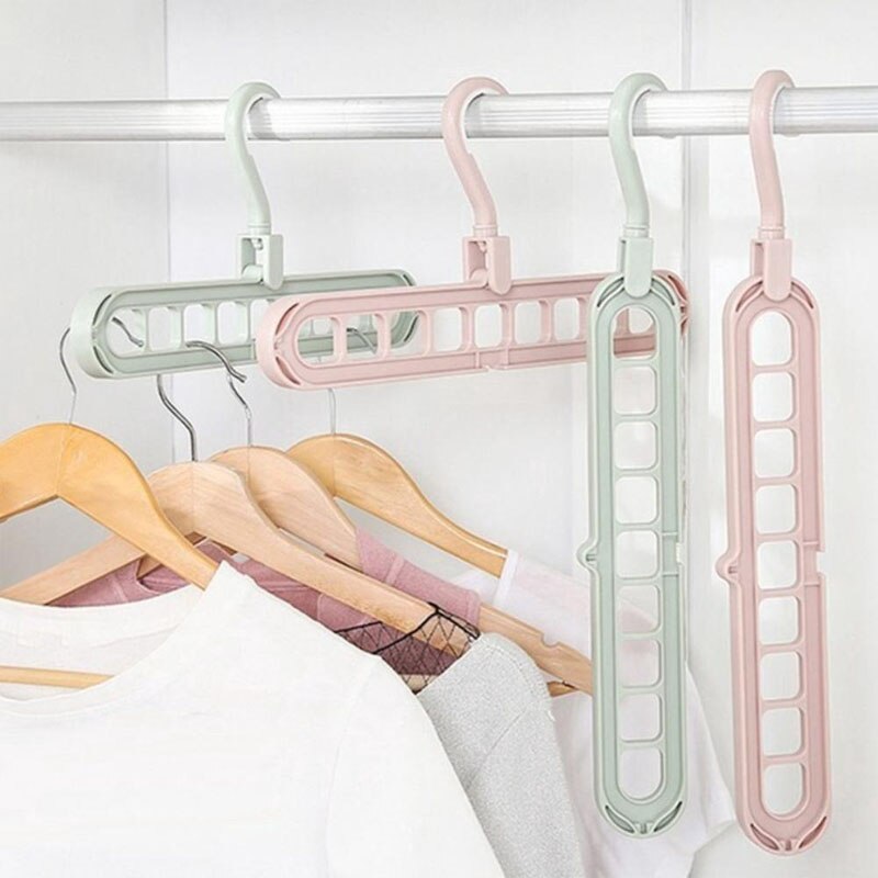 Cintre magique rotatif à 9 trous, 360 degrés, multi-fonction, pliable, garde-robe, séchage de vêtements, rangement