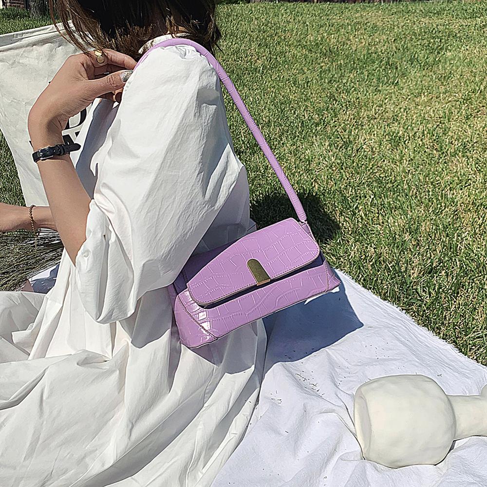 Casual alligatorlederen handtassen dames krokodillenpatroon schoudertassen dames pu leren okselpakket dames handtas clutch