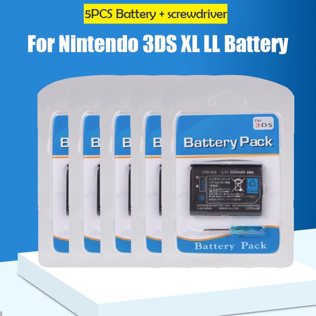 3,7 V 2000mAh CTR-003 Wiederaufladbare Lithium-Batterie Für Nintendo 2DS XL 3DS CTR-001 JAN-001 kabellos Regler Ersatz zelle: 5Stck