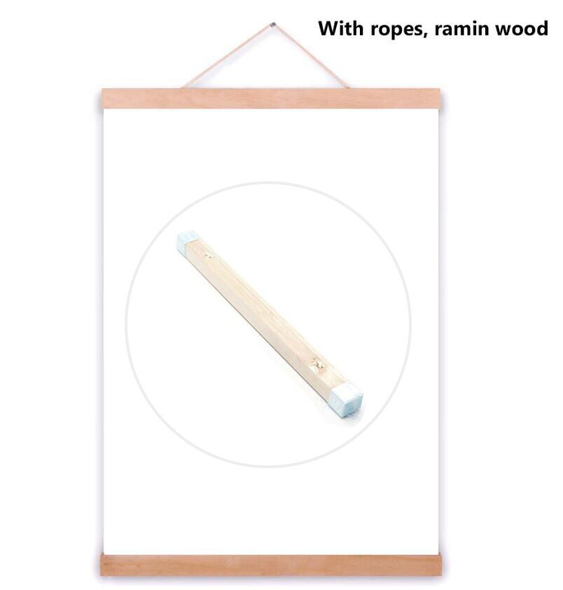 A3 a4 maten canvas schilderij magnetische houten hanger houten lijst fotolijst canvas posterlijst kunsthanger kerstdecoratie: Touwhout / 40cm