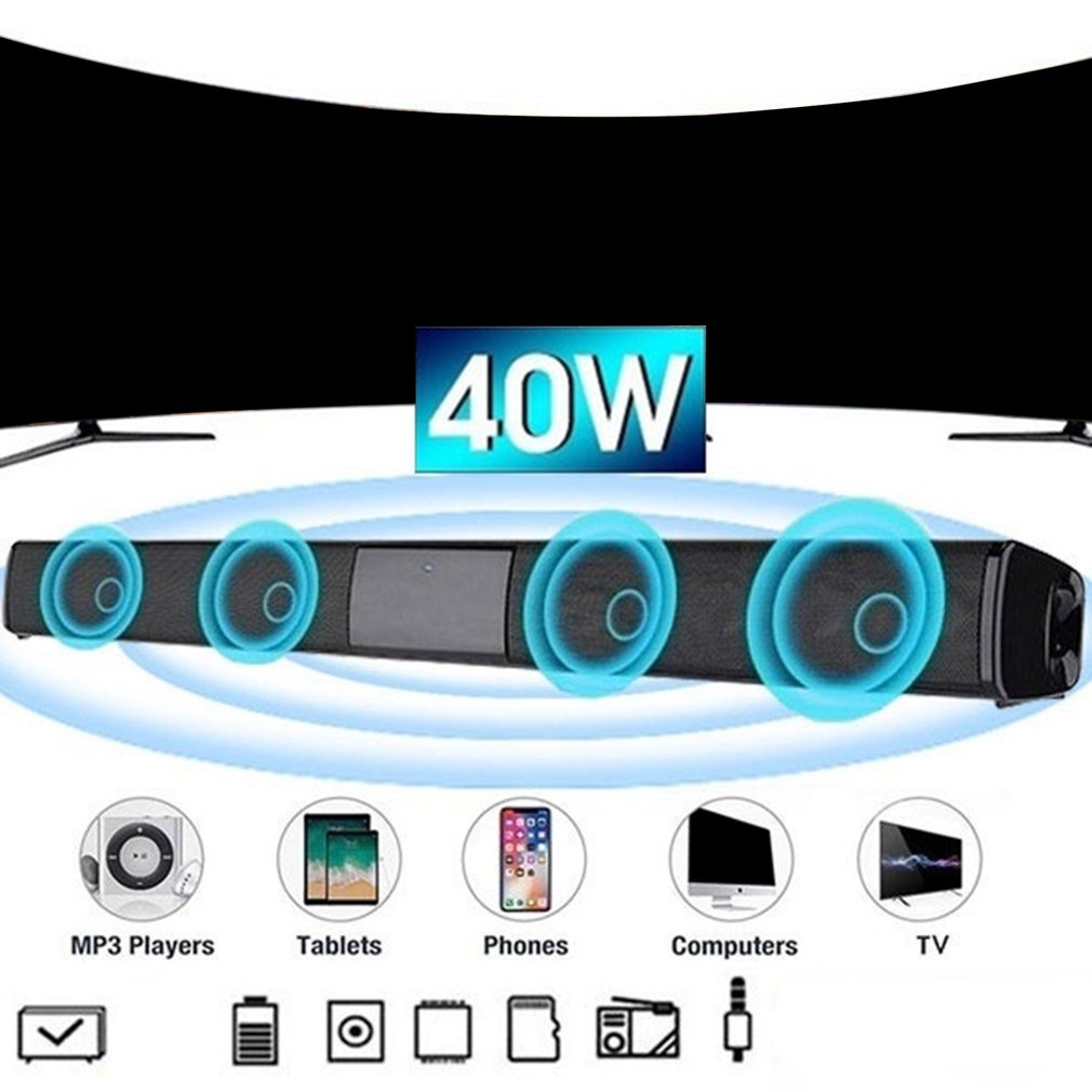 LESHP-Barra de sonido inalámbrica de 2,0 canales, con altavoz a Control remoto, barra de sonido estéreo para cine en casa