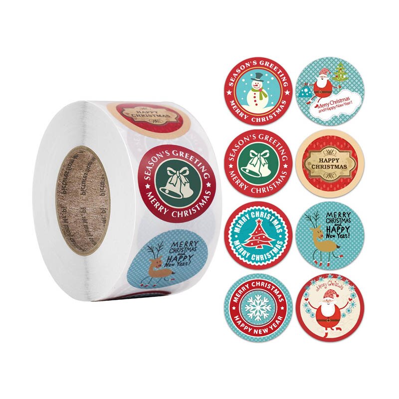 Merry Christmas DIY Handmade Sticker Package Thank You Label Sealing Stickers Party Festive Decor Supplies Children Adult: A3