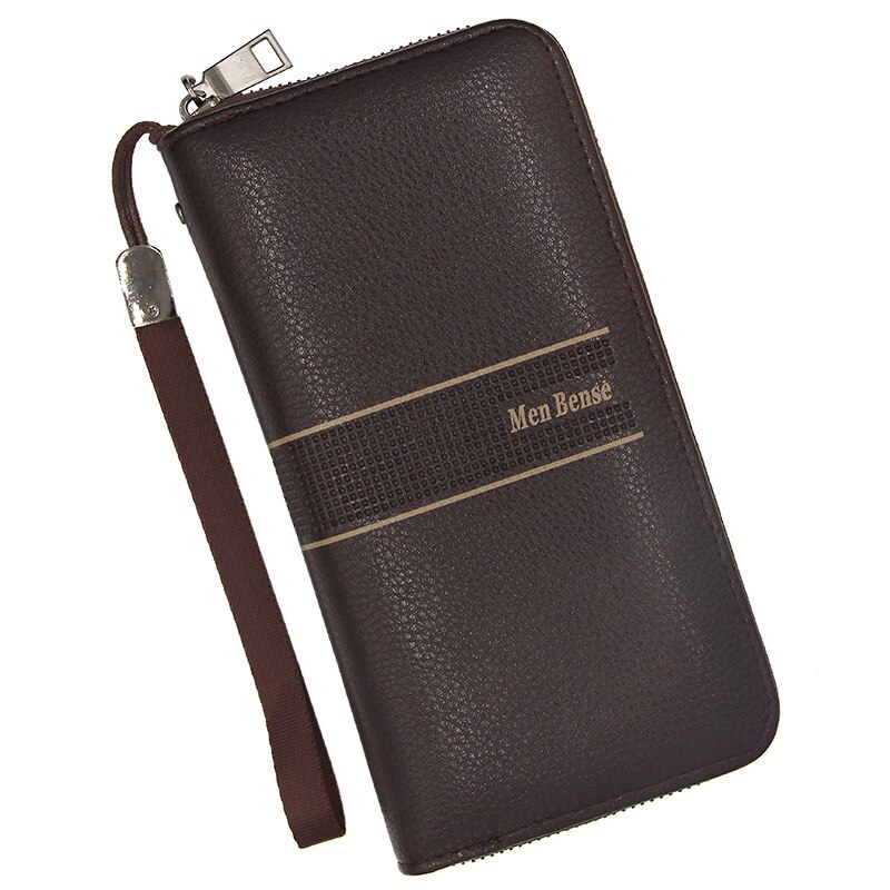 Men Long Wallet Men Zipper Purse for Men Coin Purses Clutch Male Portefeuille Wallets portefeuille homme: 888-3 Dark Brown