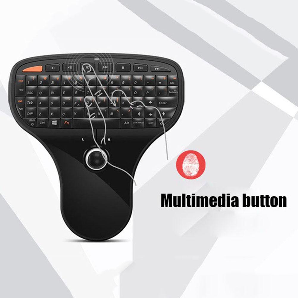 N5901 2.4GHz Air Fly Mouse Mini Wireless Multimedia Remote Control Keyboard with Trackball for HTPC Android TV Box
