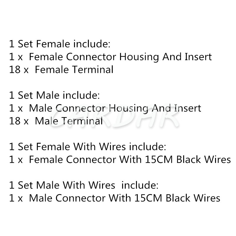 1 Set 18 Pin 90980-12412 90980-12411 Car Electrical Connector Automotive Socket With Terminal