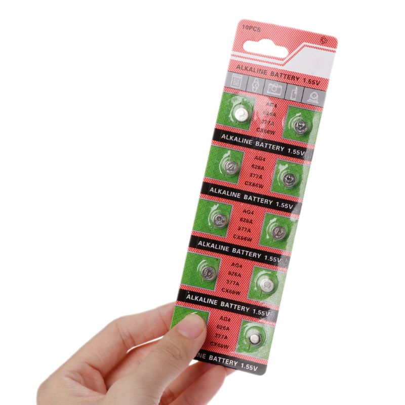 10PCS Watch Coin Battery 1.5V AG4 377A 377 LR626 SR626SW SR66 LR66 Button Cell Batteries Toys Remote Camera